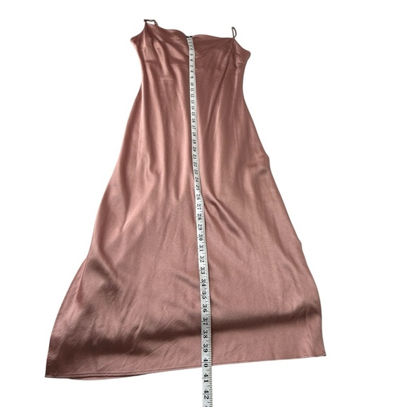 Express Maxi Slip Dress M Light Pink Cowl 2 Slit Y2K Fairy Beach Resort Vacation - Picture 8 of 9